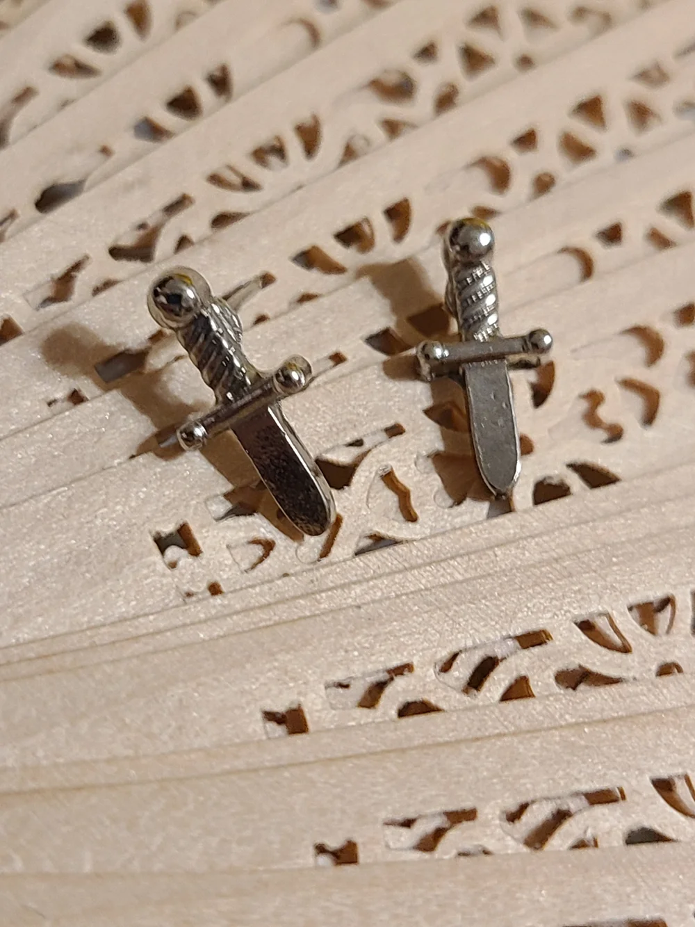 Silver Dagger Stud Earrings - Men Accessories